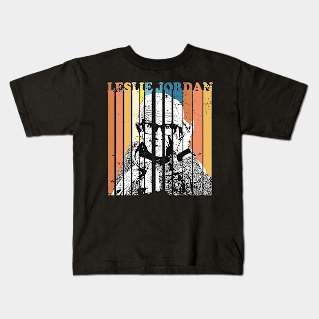 Leslie Jordan Retro Vintage Kids T-Shirt by Cube2